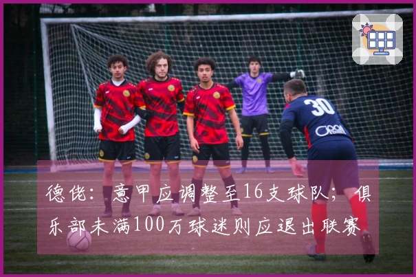 德佬：意甲应调整至16支球队；俱乐部未满100万球迷则应退出联赛